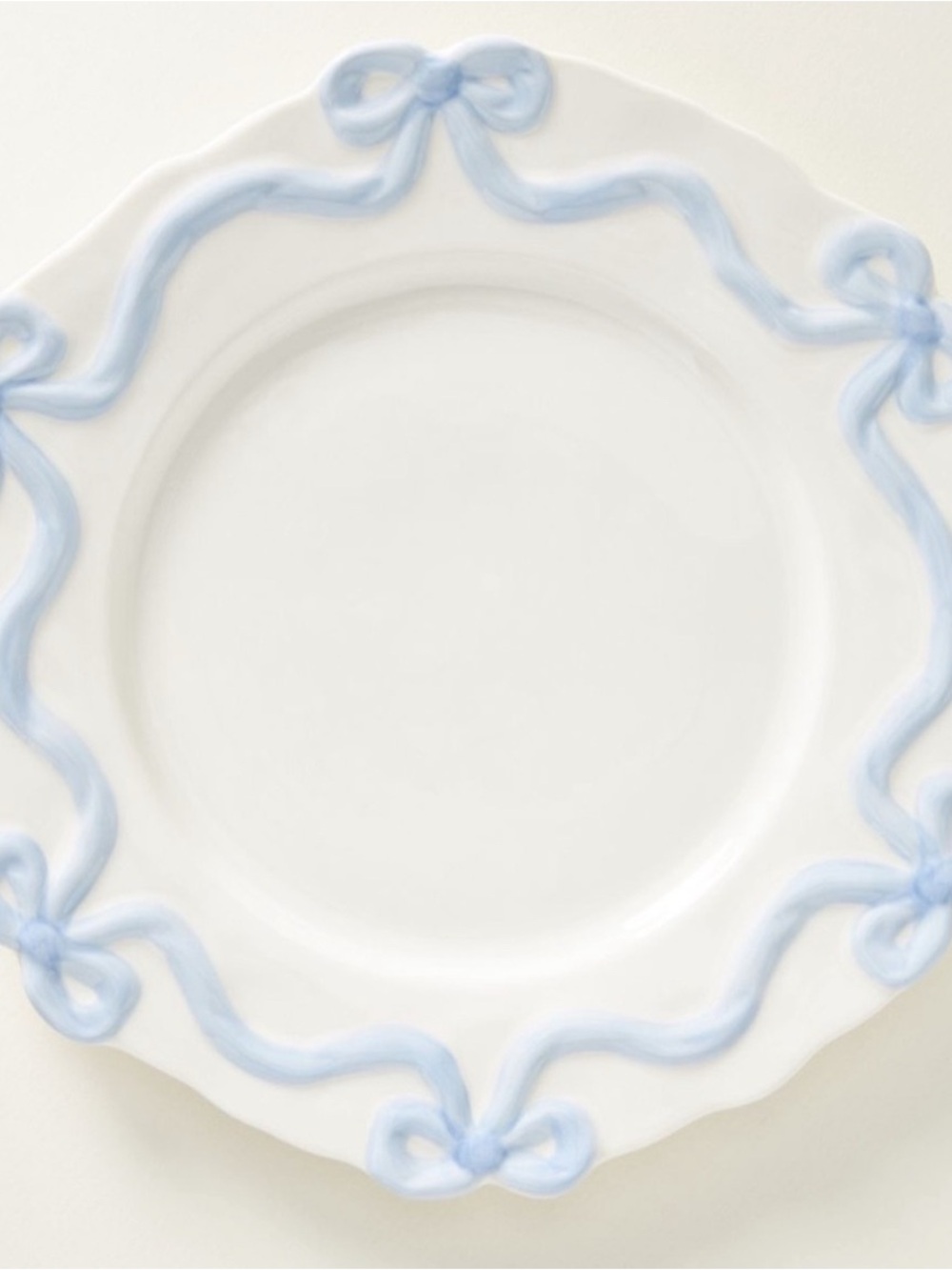 Anthropologie Benedita Bow Stoneware Dinner Plates, Set of 4 - Picture 4 of 6